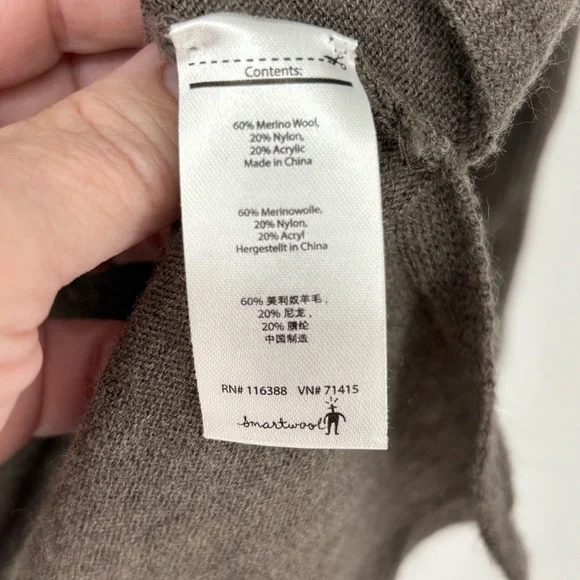 Smartwool Taupe brown Cowl Neck wool Sweater tunic pullover cozy warm - Picture 8 of 10